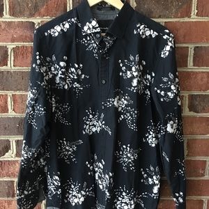 Tommy Bahama Cotton Floral Blouse Shirt Top M